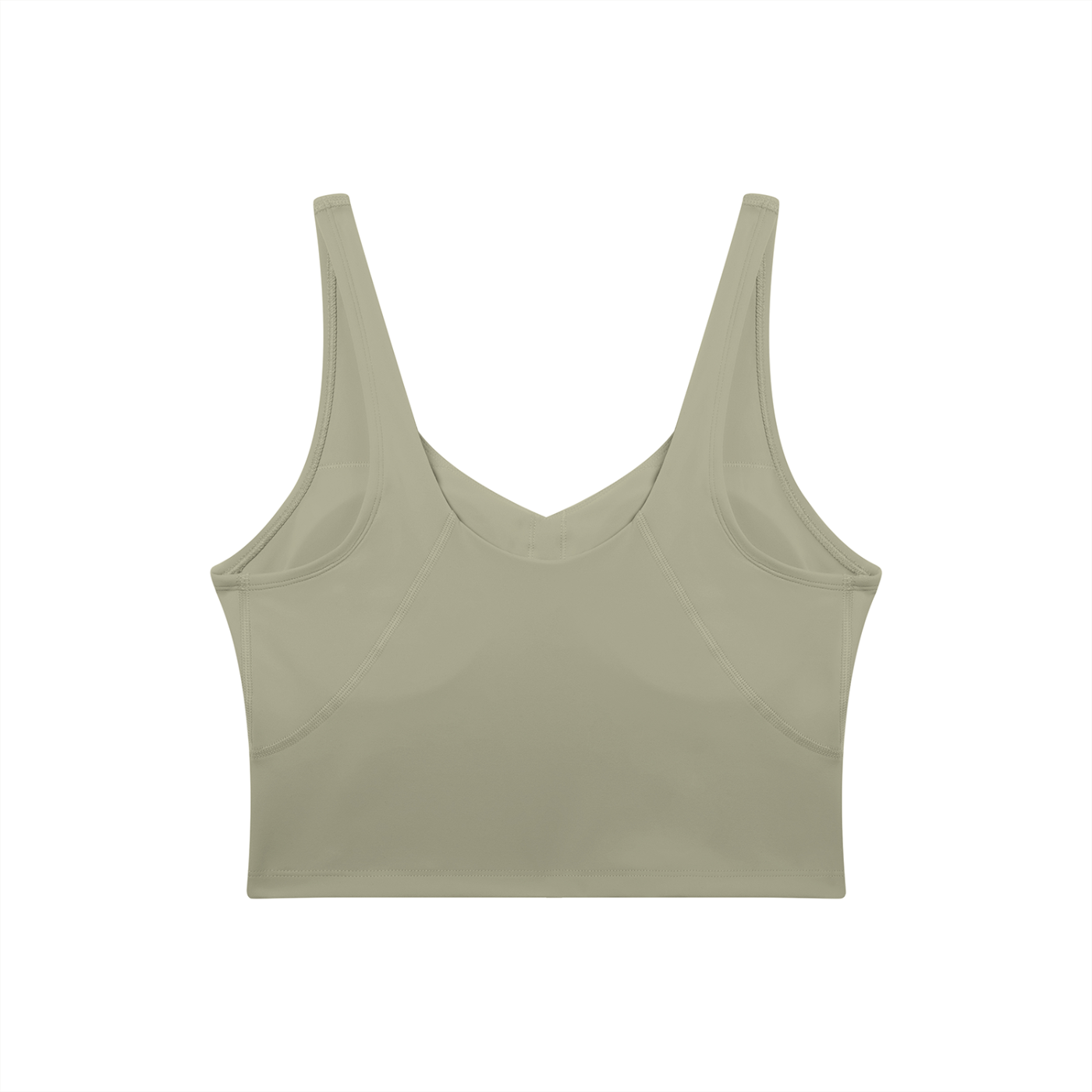 BLANKZ V-Neck Yoga Sports Bra — Gray green, back view