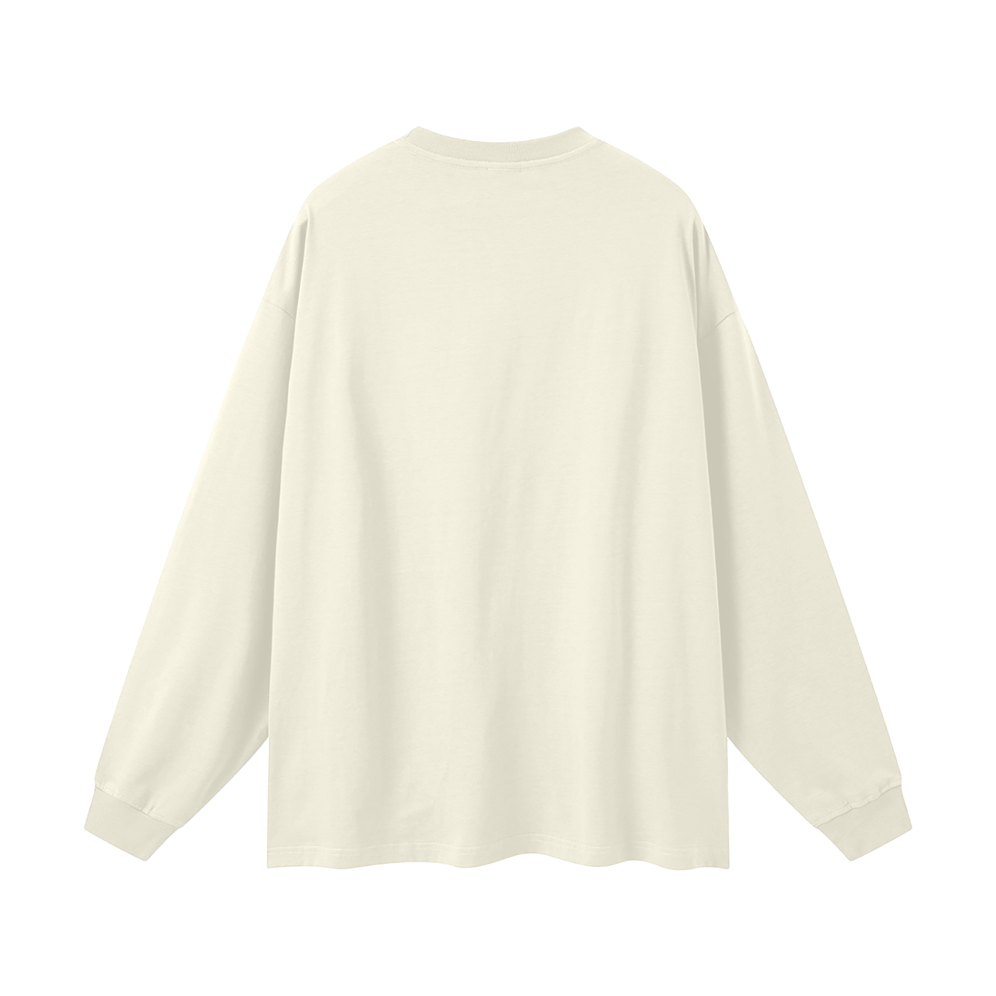 BLANKZ Oversized Long Sleeve 305 — Milk Tea — back view