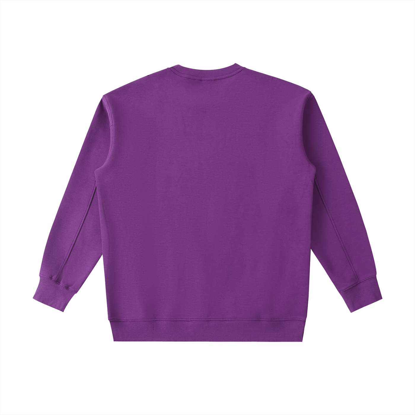 BLANKZ Essential Heavyweight Crewneck Sweatshirt — Purple, back view