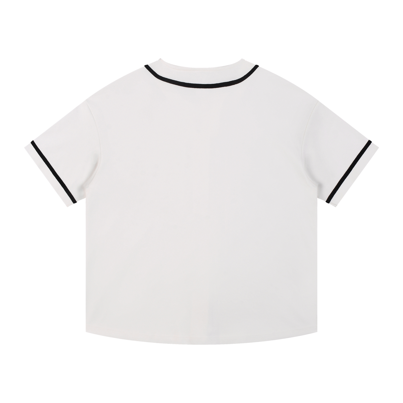 BLANKZ Contrast Piped Button-Up Jersey — White, back view