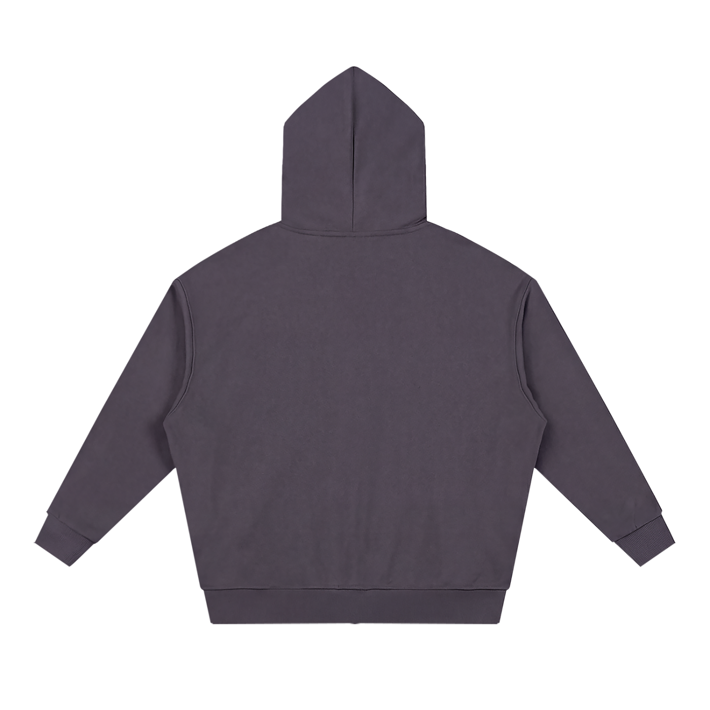 BLANKZ Heavy Loose Zip Hoodie — Plum Purple — back view