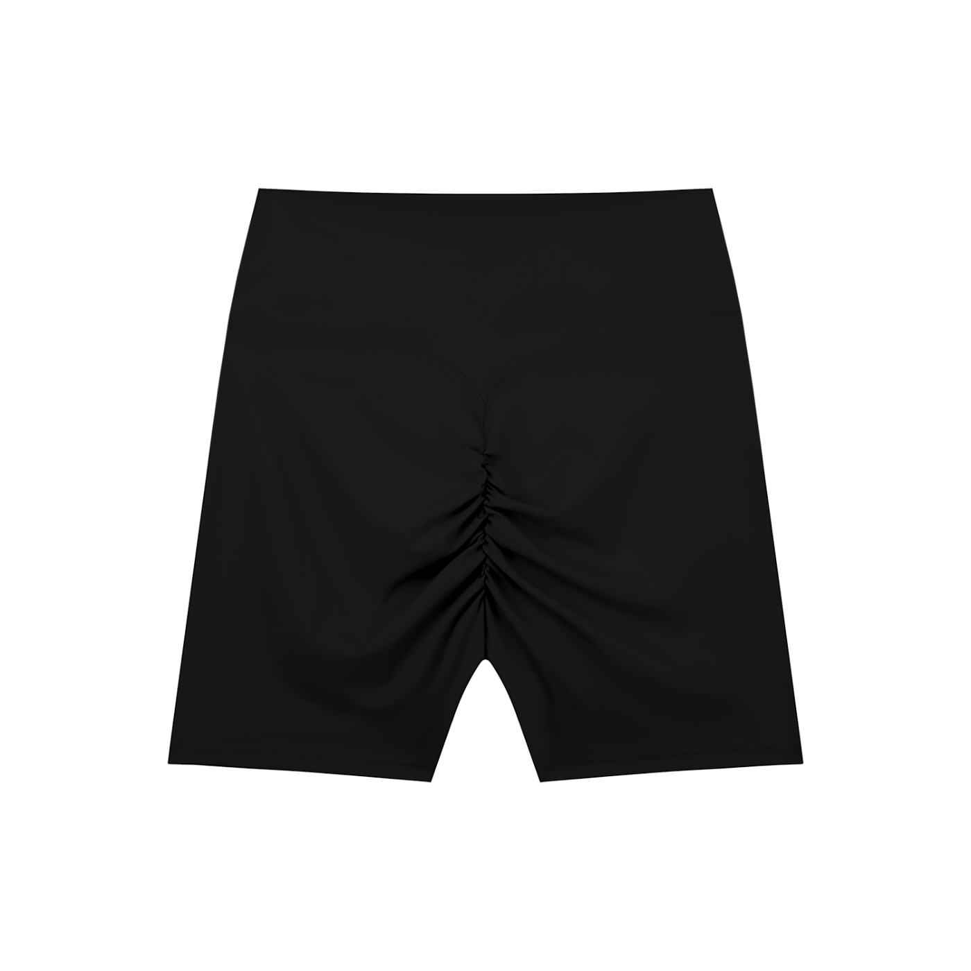 BLANKZ High-Waisted Blend Biker Shorts — Black, back view
