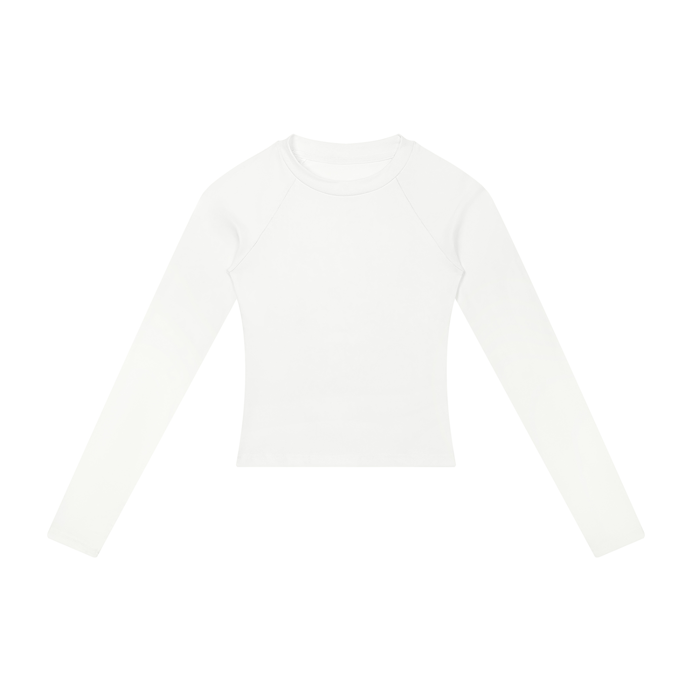 BLANKZ Slim Raglan Long Sleeve Tee — White, front view