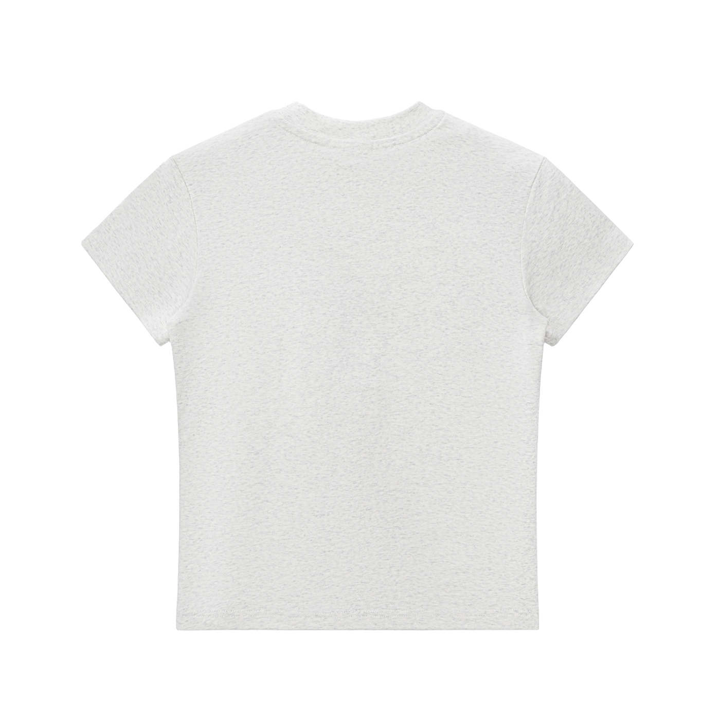 BLANKZ Essential Bodycon Crewneck Tee — Flower Gray, back view