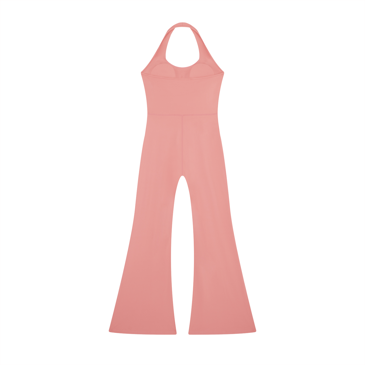 BLANKZ Halter Flared Jumpsuit — Pink — back view