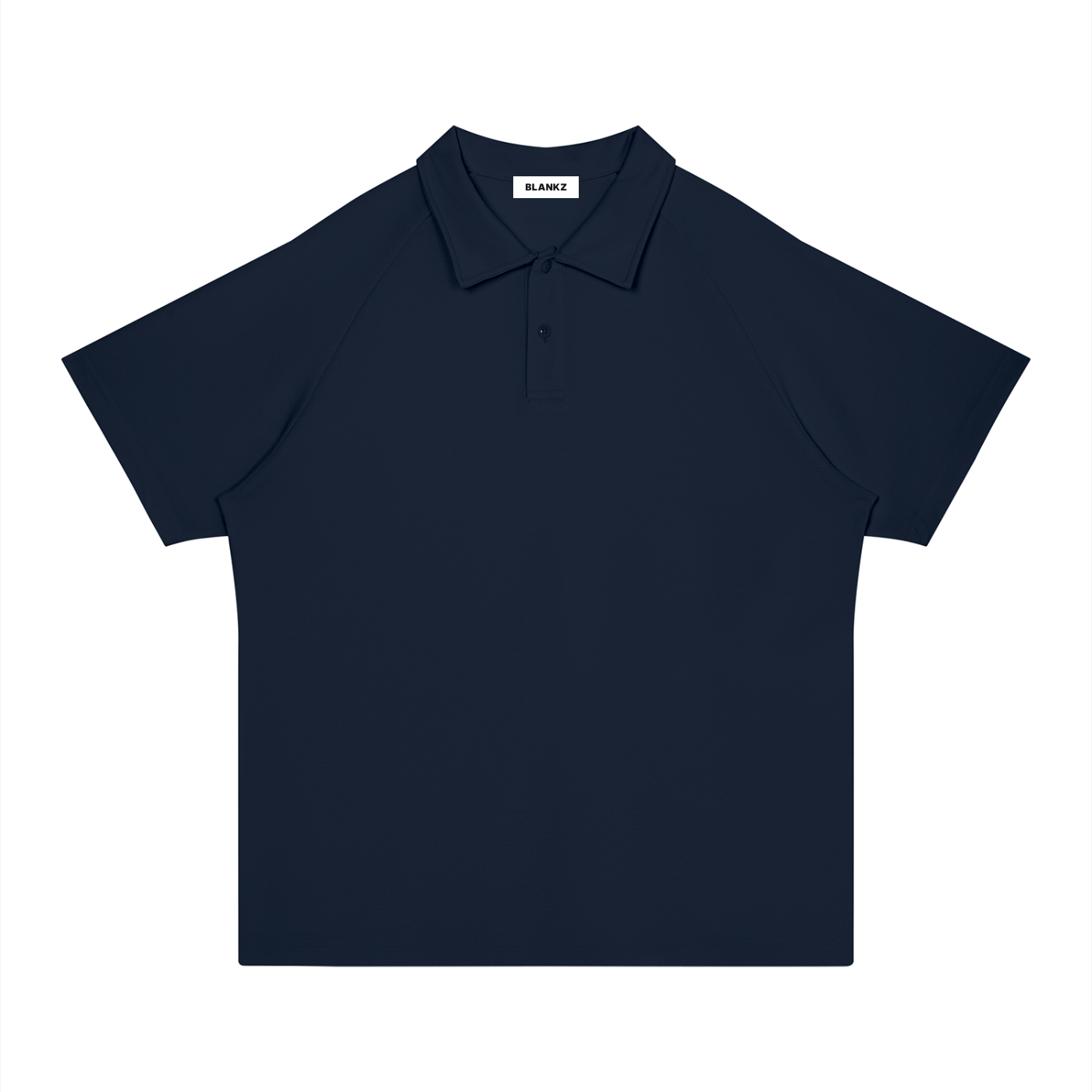 BLANKZ Everyday Raglan Polo — Navy Blue, front view