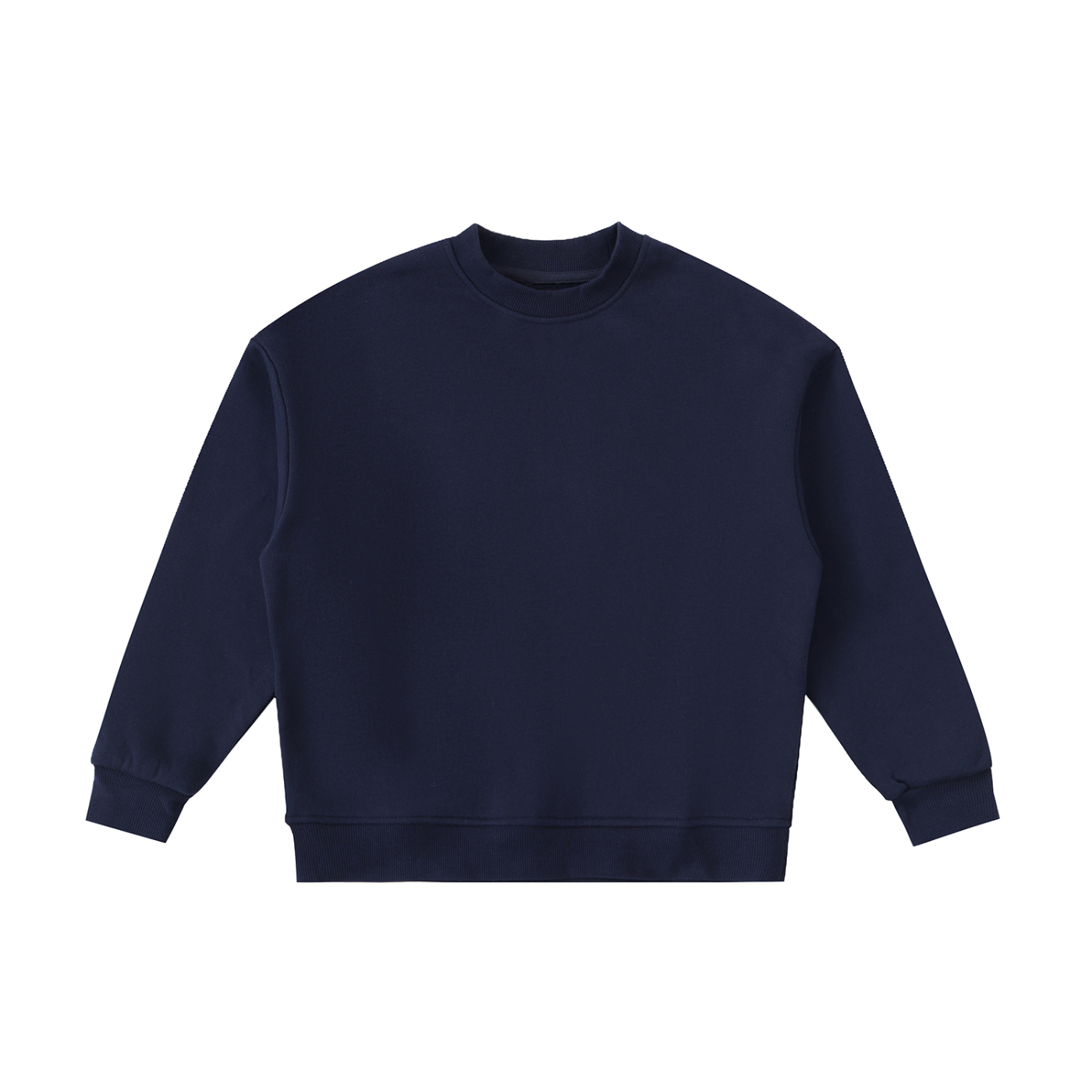 BLANKZ Kids' Essential Fleece Crewneck Sweatshirt — Navy Blue, front view