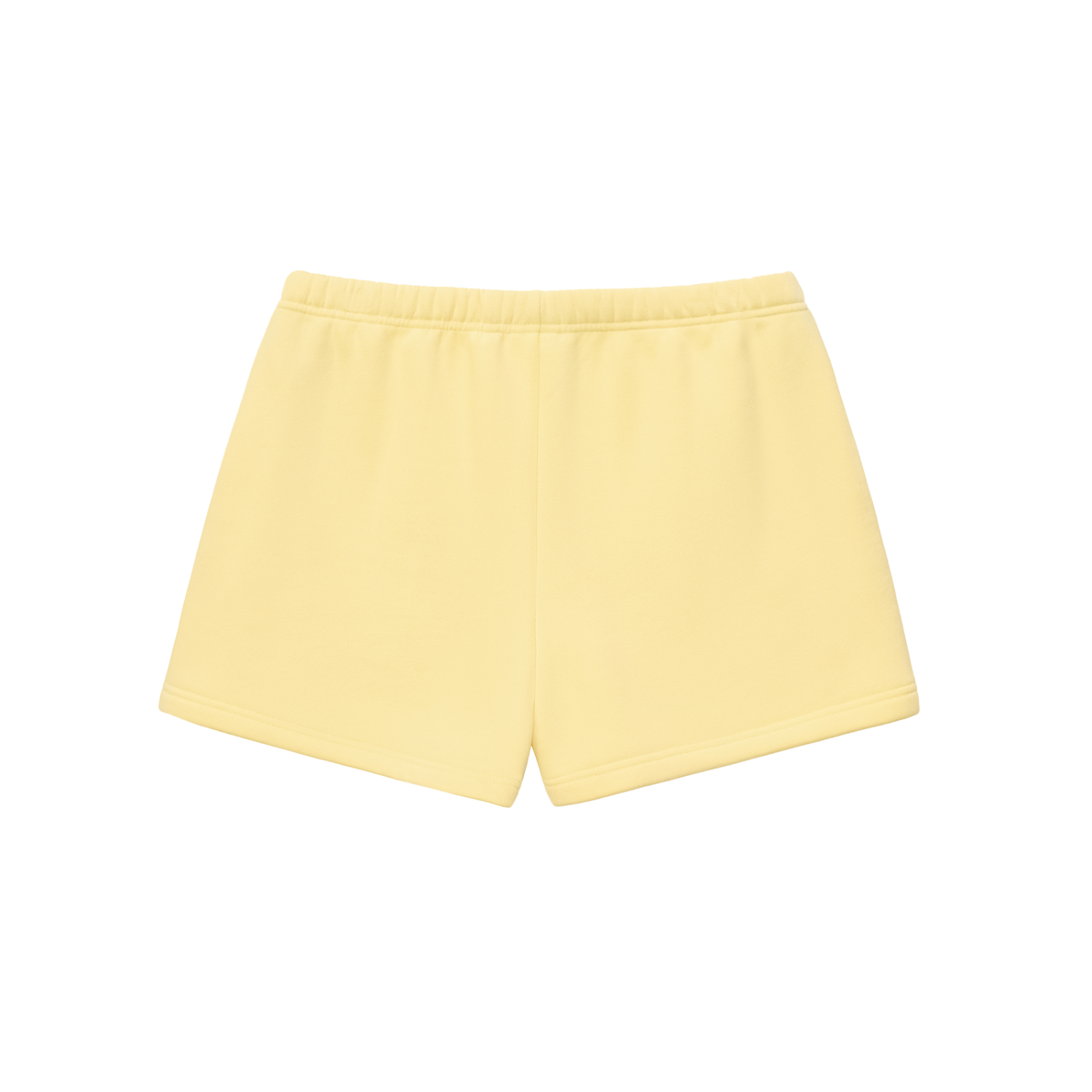 BLANKZ Essential Fleece Drawstring Sweatshorts — Yellow, back view