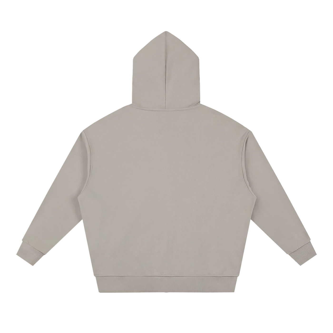 BLANKZ Heavy Loose Zip Hoodie — Light Gray — back view