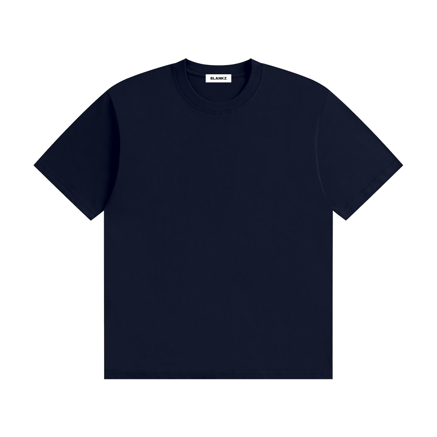 BLANKZ Seamless Cotton Tee — Navy Blue, front view