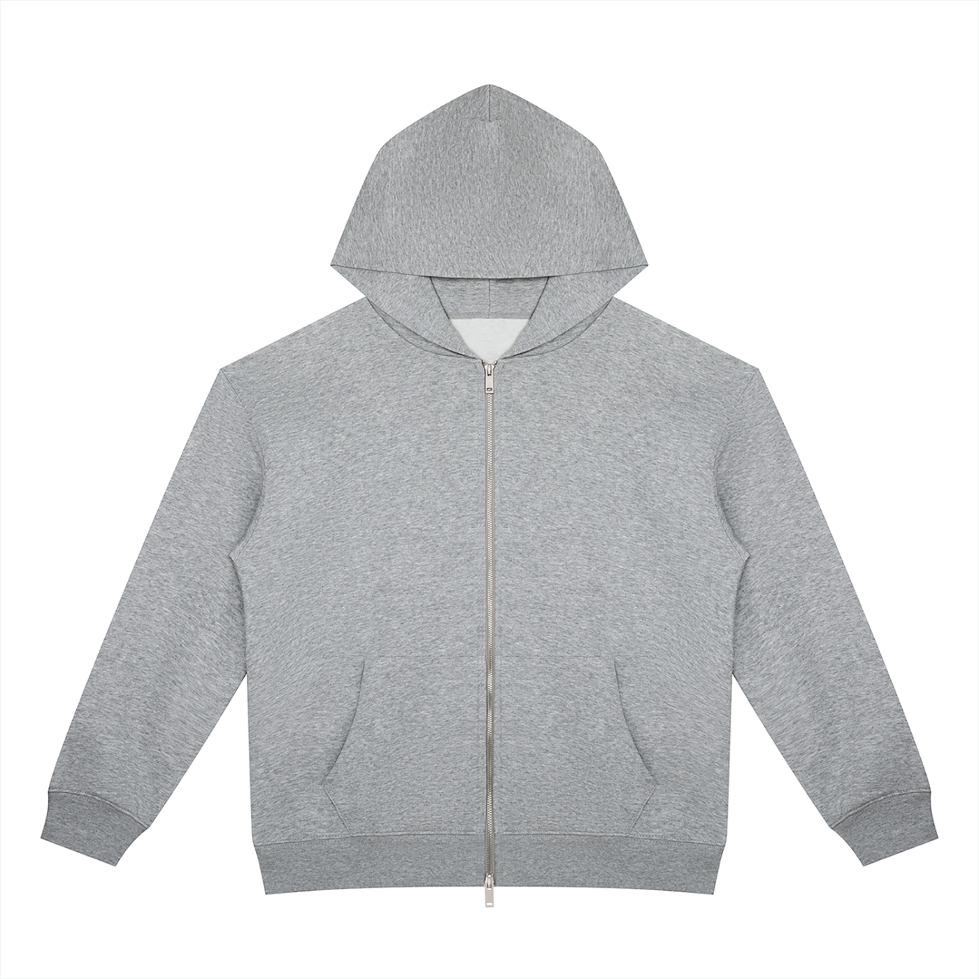 BLANKZ Heavyweight Zip Hoodie 420 — Flower Gray, front view
