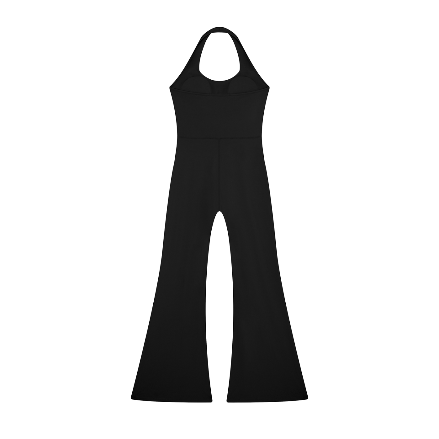 BLANKZ Halter Flared Jumpsuit — Black — back view