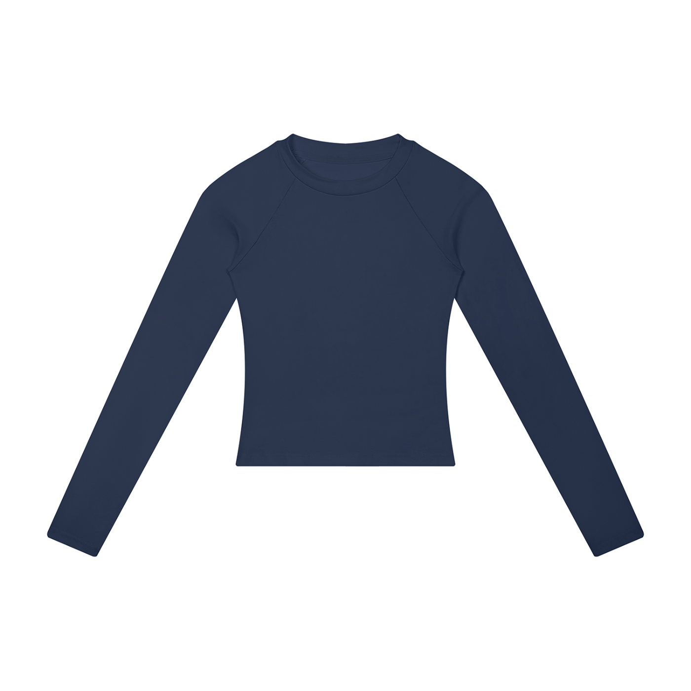 BLANKZ Slim Raglan Long Sleeve Tee — Navy Blue, front view