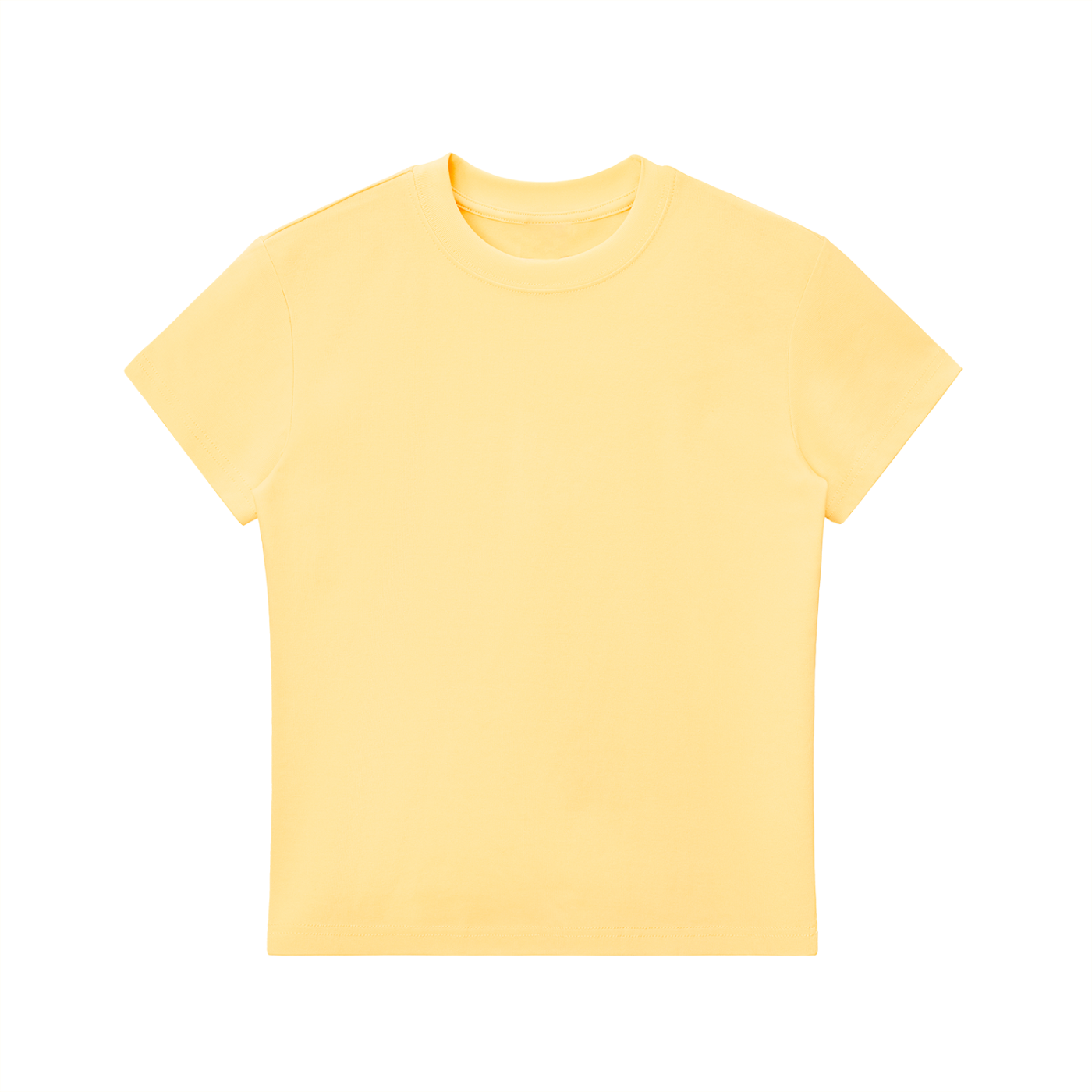 BLANKZ Essential Bodycon Crewneck Tee — Yellow, front view