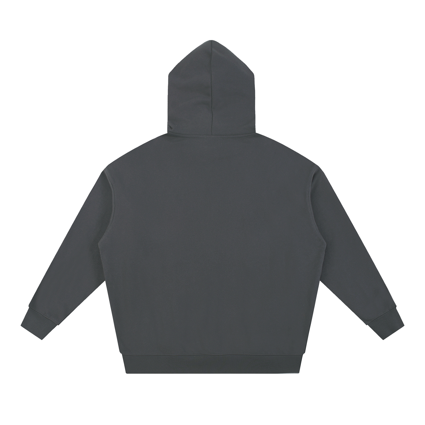 BLANKZ Essential Heavyweight Hoodie — Dark Gray, back view