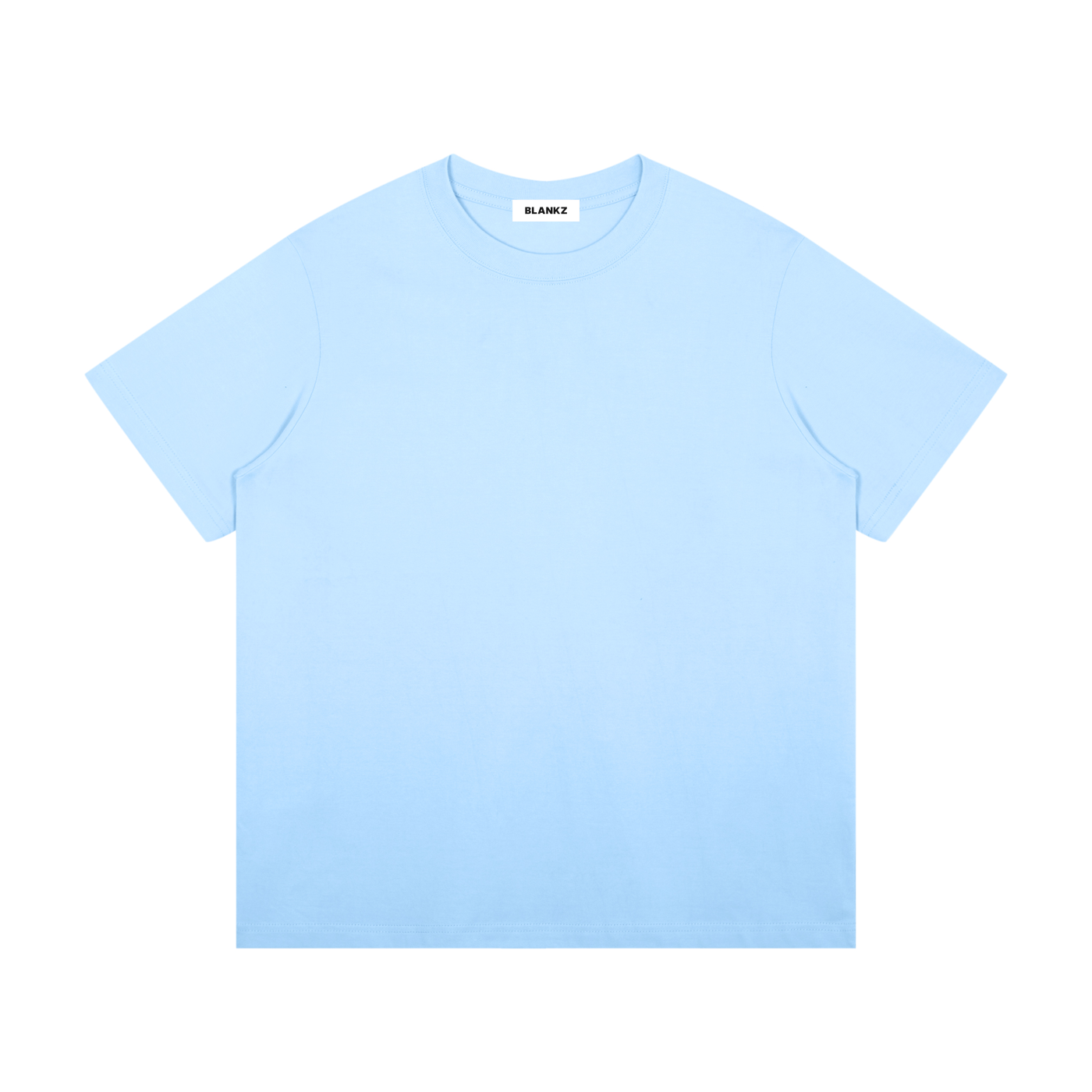BLANKZ Midweight Cotton Tee — Sky Blue, front view