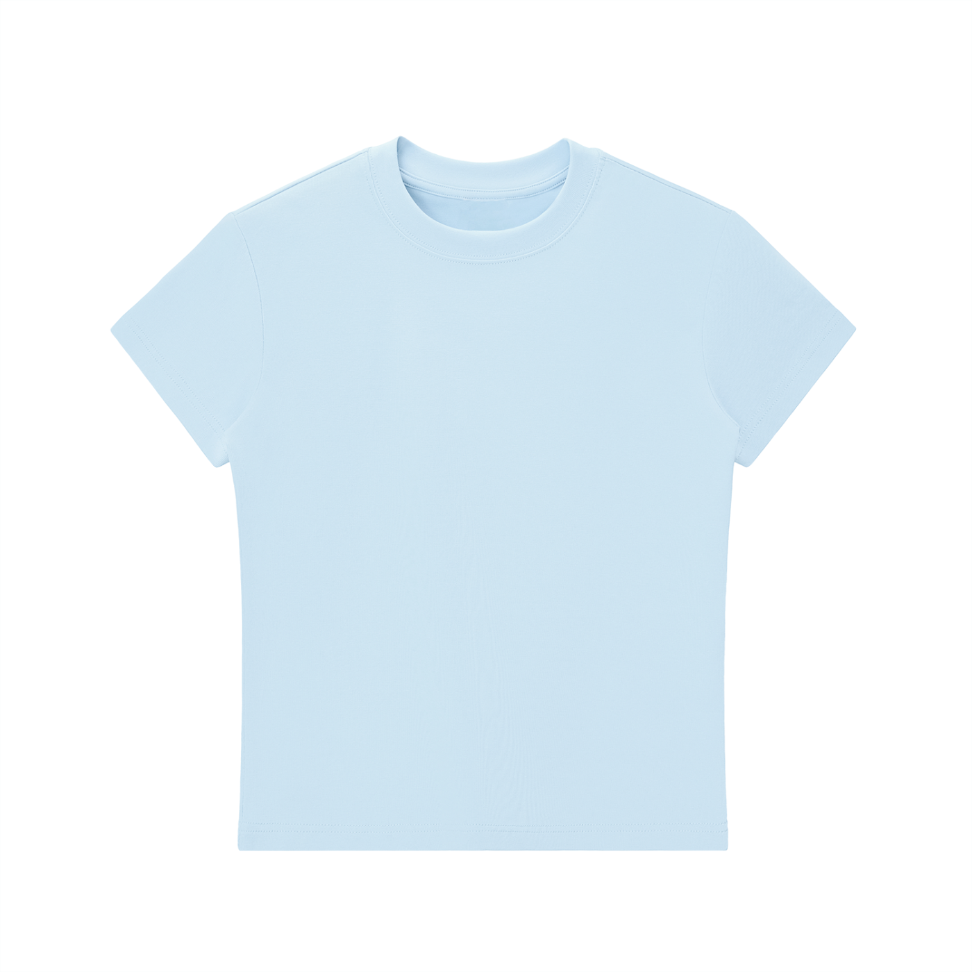 BLANKZ Essential Bodycon Crewneck Tee — Blue, front view
