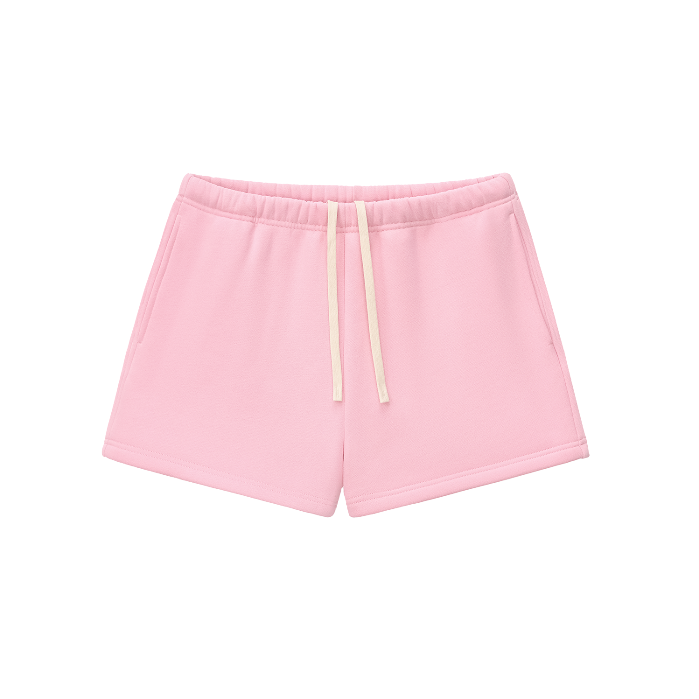 BLANKZ Essential Fleece Drawstring Sweatshorts — Pink, front view