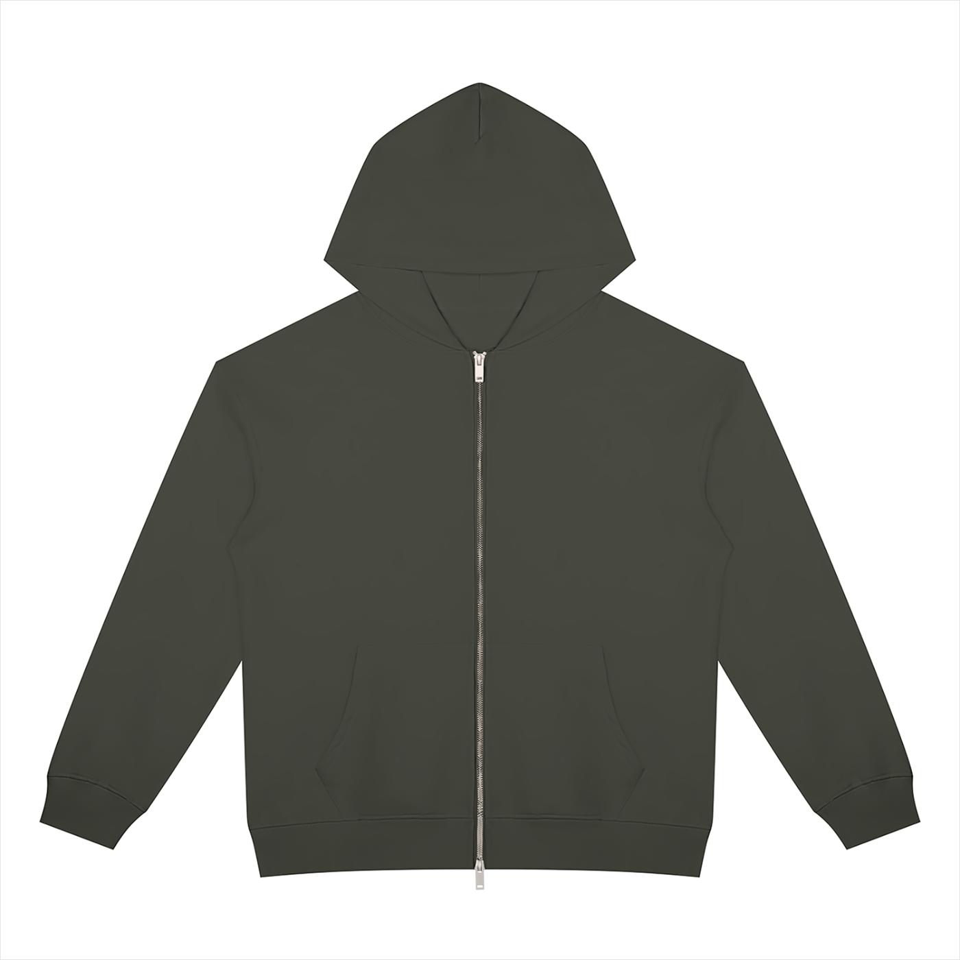 BLANKZ Heavyweight Zip Hoodie 420 — Dark Gray, front view