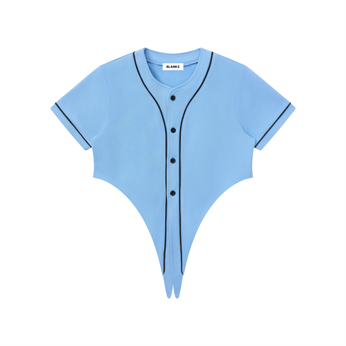 BLANKZ Piping Baseball Jersey — Sky Blue, front view
