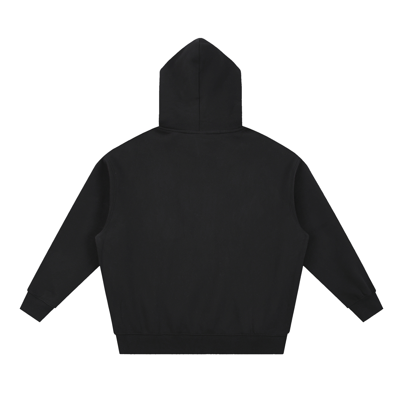 BLANKZ Box Fleece Hoodie — Black, back view