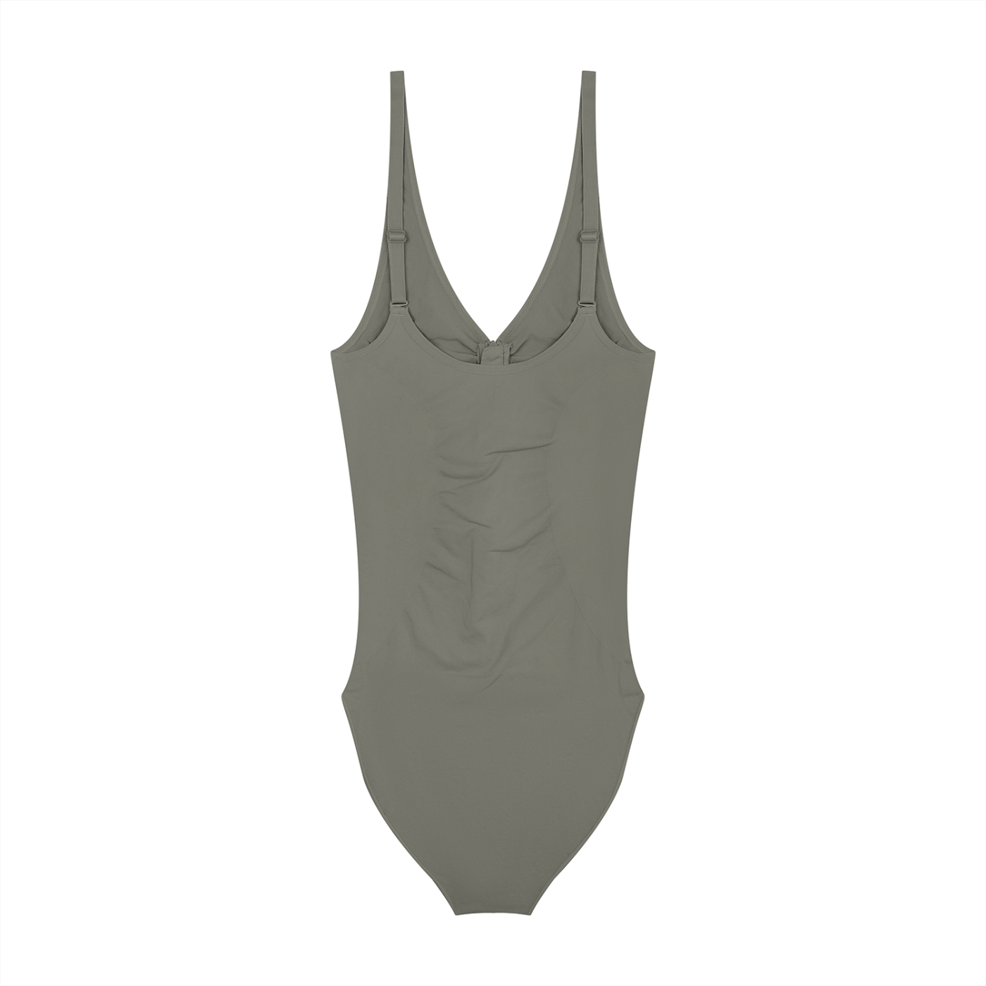 BLANKZ Full-Zip Ruched Bodysuit — Gray, back view