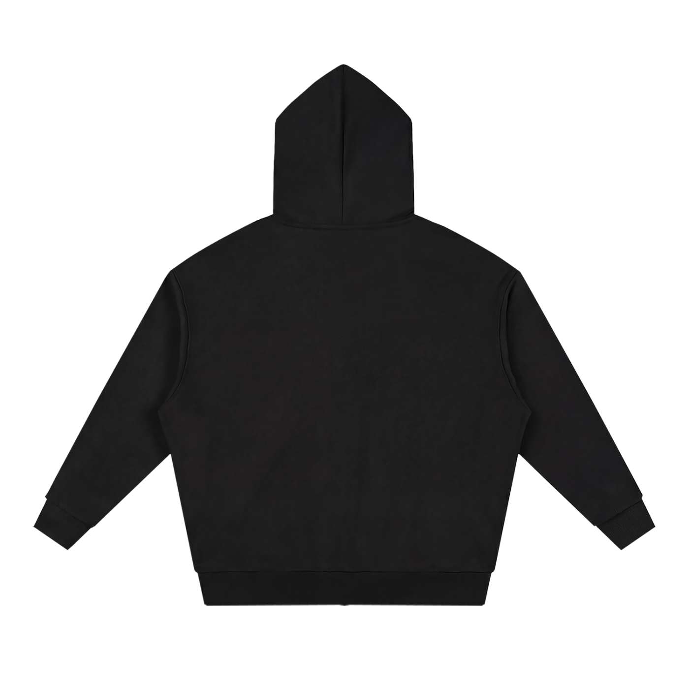 BLANKZ Heavy Loose Zip Hoodie — Black — back view