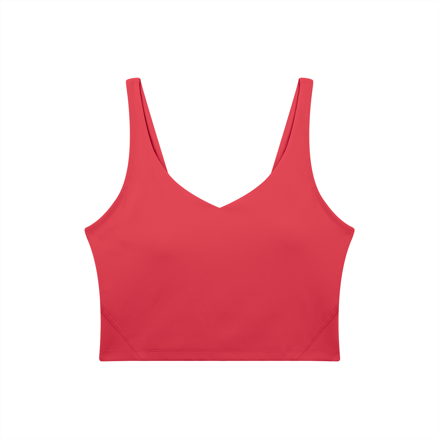 BLANKZ V-Neck Yoga Sports Bra — Brick Red, front view