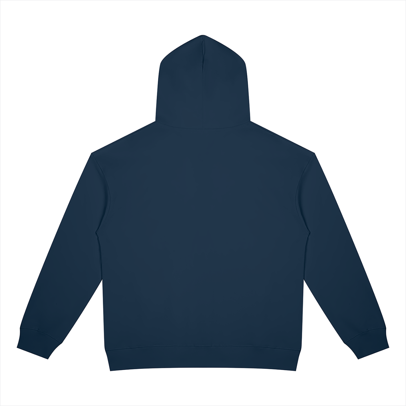 BLANKZ Heavyweight Zip Hoodie 420 — Navy Blue, back view