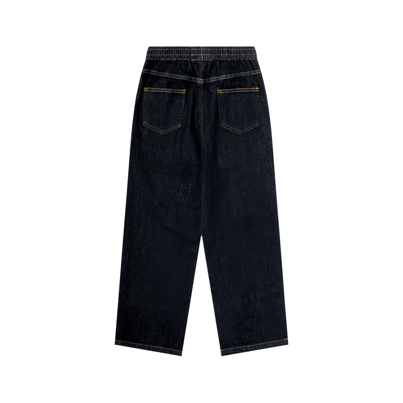 BLANKZ Kids' Straight Leg Elastic Waist Jeans — Dark Blue — back view
