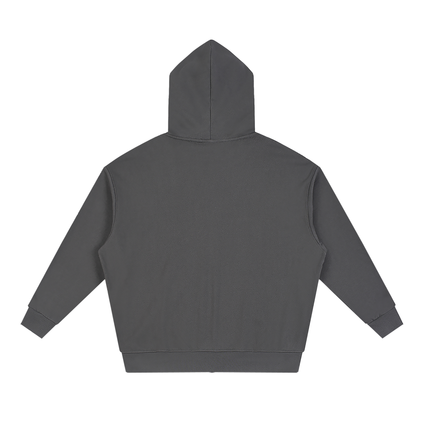 BLANKZ Heavy Loose Zip Hoodie — Dark Gray — back view