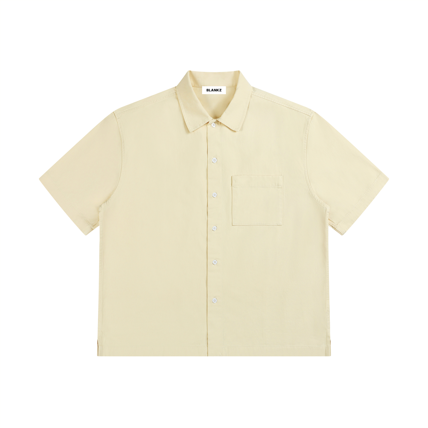 BLANKZ Patch-Pocket Shirt — Apricot — front view