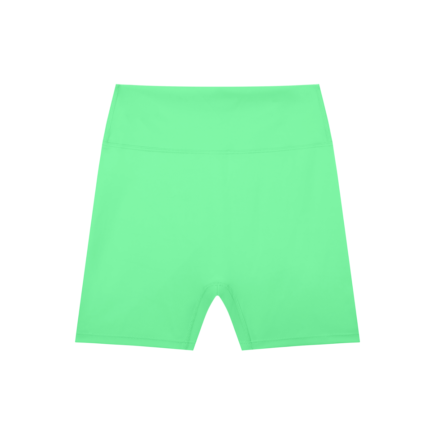 BLANKZ High-Waisted Blend Biker Shorts — Green, front view
