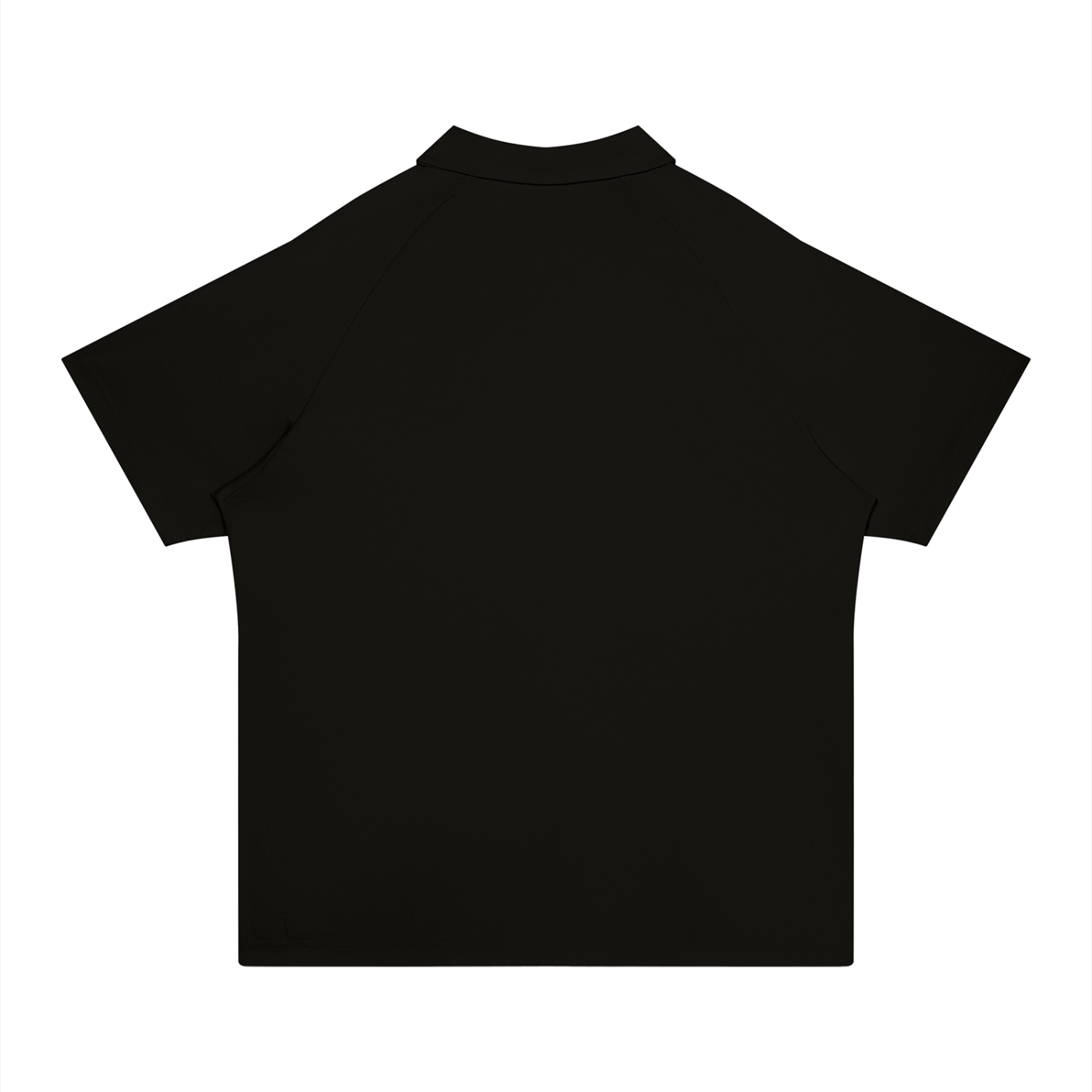 BLANKZ Everyday Raglan Polo — Black, back view