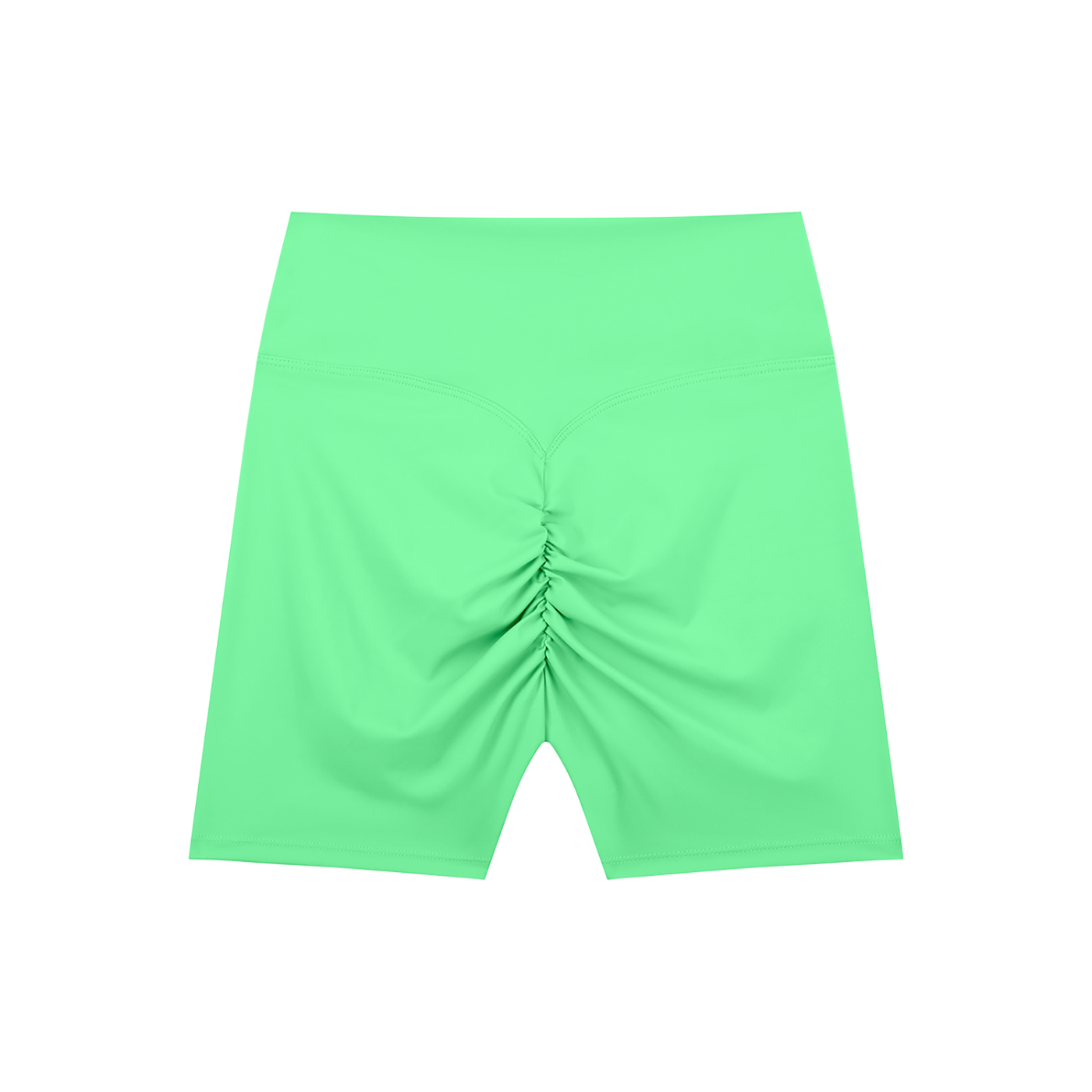 BLANKZ High-Waisted Blend Biker Shorts — Green, back view