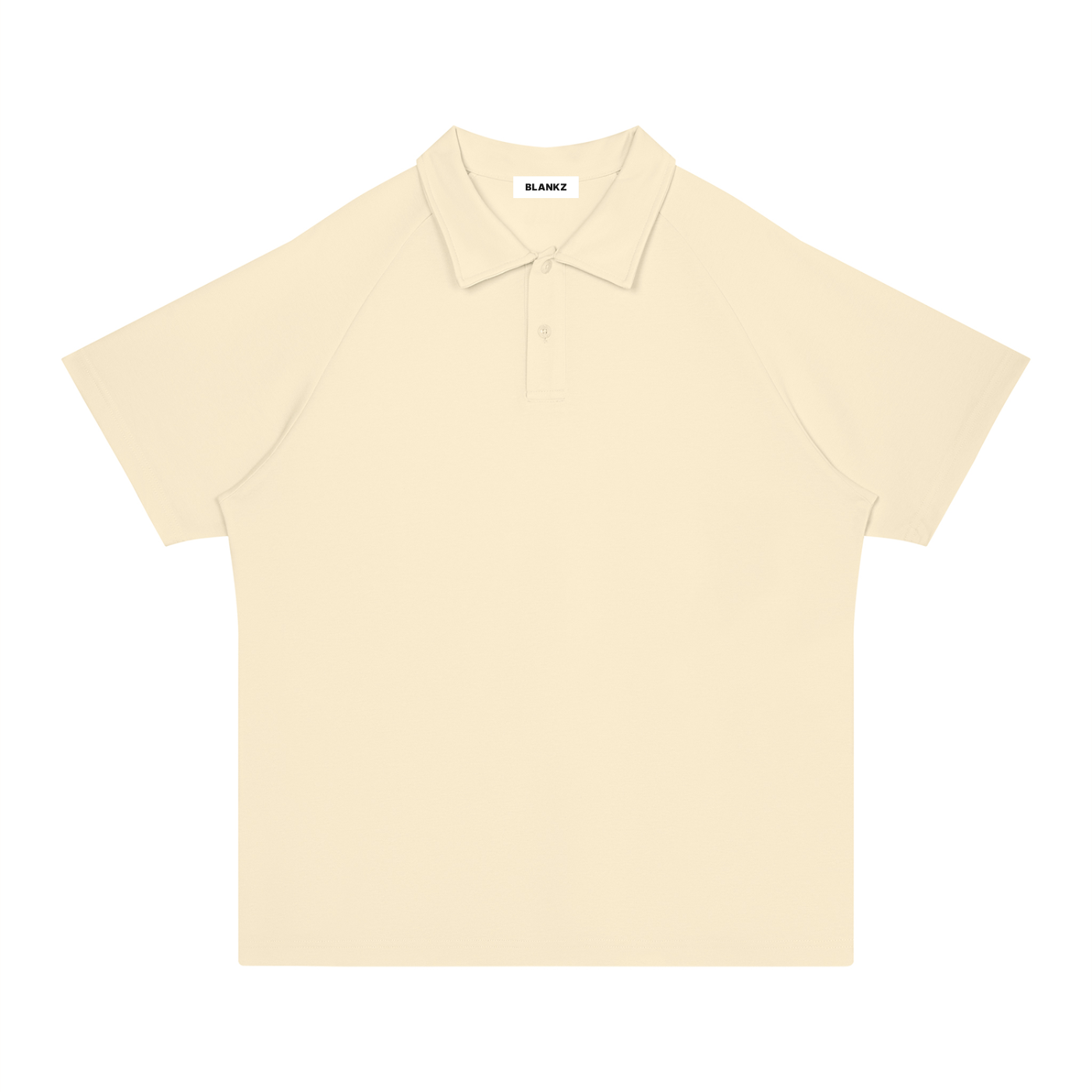 BLANKZ Everyday Raglan Polo — Apricot, front view