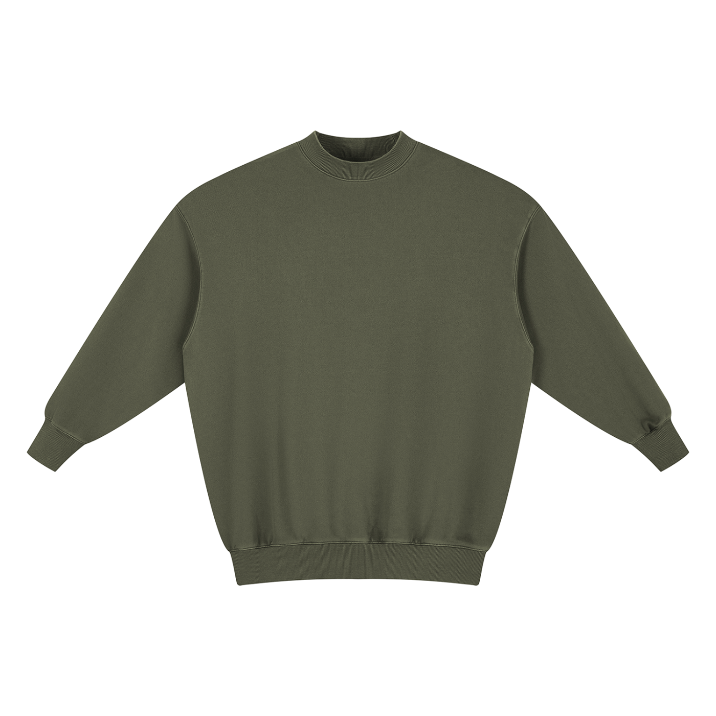 BLANKZ Vintage Wash Pullover Dress — Army Green — front view