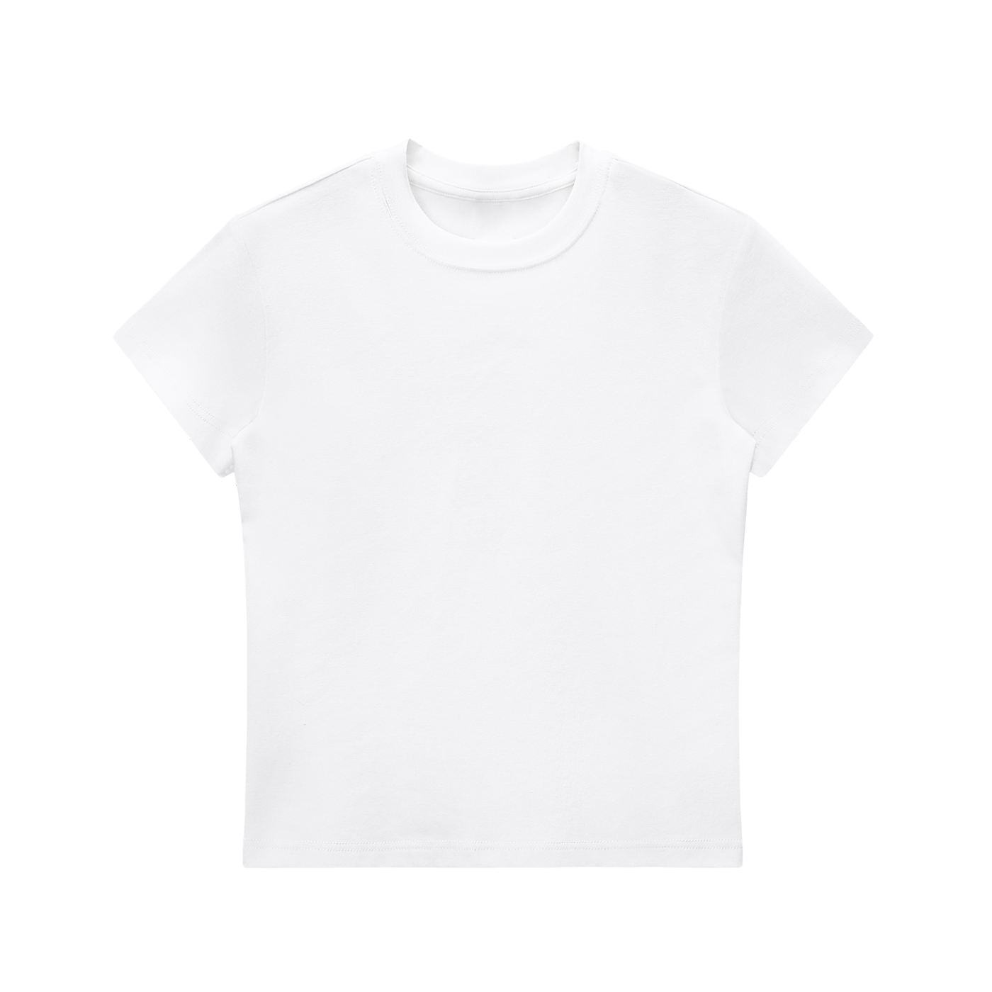 BLANKZ Essential Bodycon Crewneck Tee — White, front view