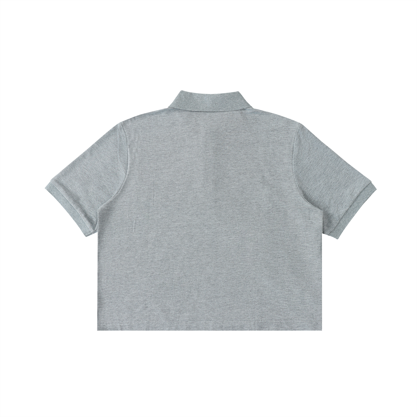 BLANKZ Essential Cropped Polo Shirt — Gray — back view
