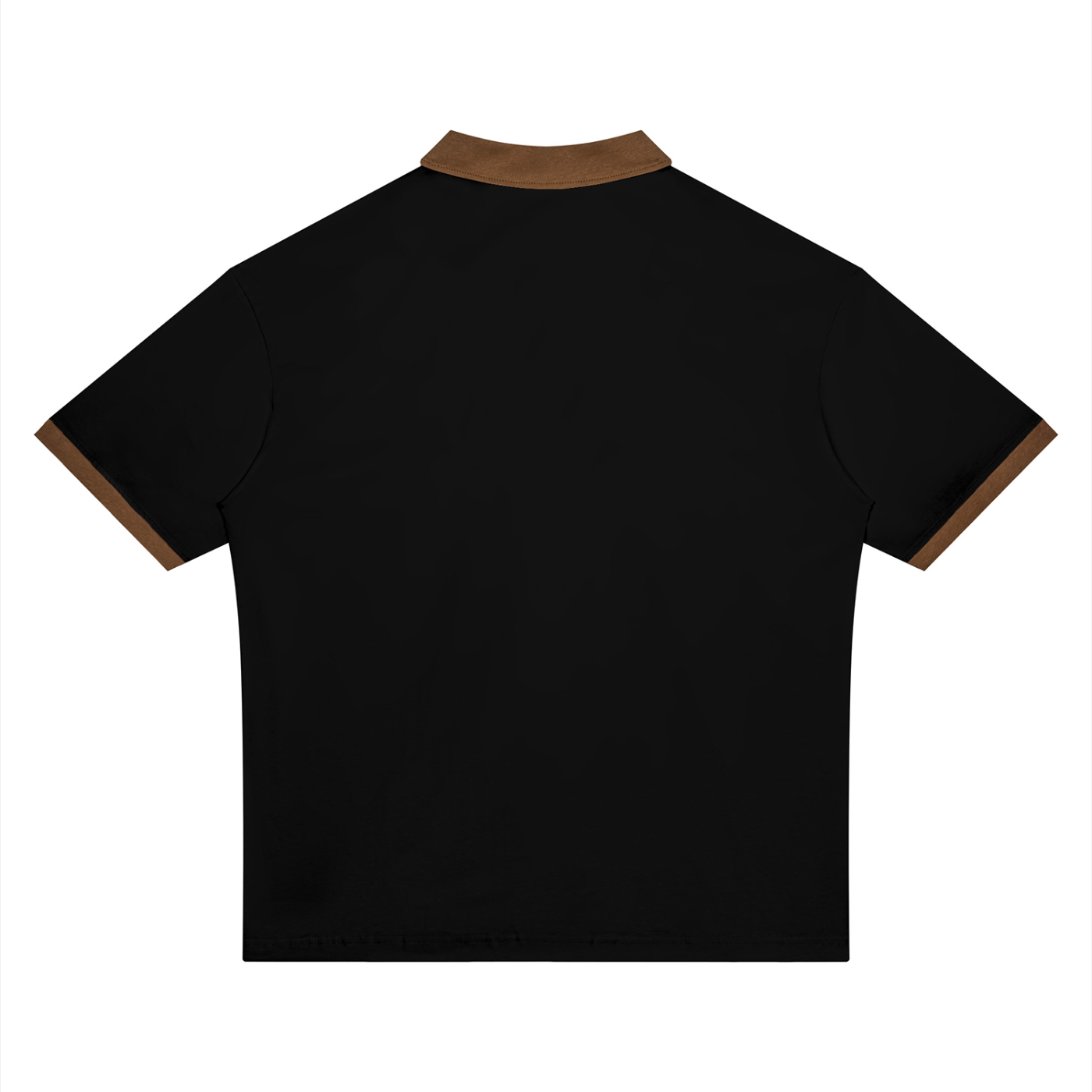 BLANKZ Color Block Polo Shirt — Black with Brown — back view