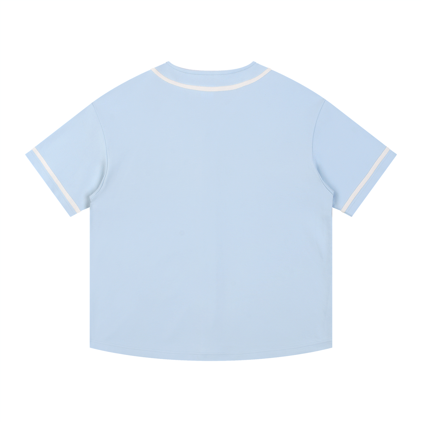 BLANKZ Contrast Piped Button-Up Jersey — Blue, back view